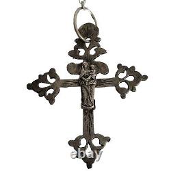 05K20 ANCIENT ROSARY XVIIIth + SOLID SILVER BEADS RELIGIOUS PRAYERS HOLY SAINT ANNE