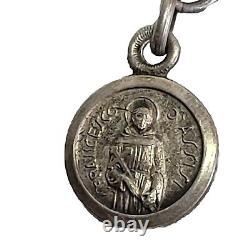 05K20 ANCIENT ROSARY XVIIIth + SOLID SILVER BEADS RELIGIOUS PRAYERS HOLY SAINT ANNE