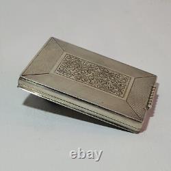 05k32 Antique Makeup Powder Compact in Solid Silver 835 Art Deco Style 1930s / 1940s