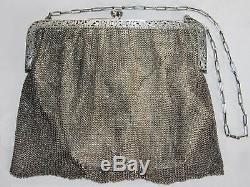 08d44 Old Handbags Evening Cott Mesh Silver Massif Chap Almônière Xixth