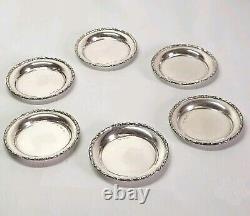 08k29 Antique Table Service 6 Coasters in Solid Silver 800