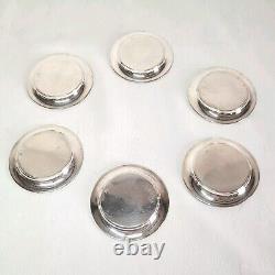 08k29 Antique Table Service 6 Coasters in Solid Silver 800