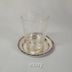 08k29 Vintage Table Service 6 Solid Silver 800 Coasters