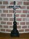 09b12 Old Christ Crucifix Of Altar Ebenen Silver Massive Xix Th Napoleon Iii