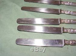 12 Antique Knives Sterling Silver Sleeves Filled, Punch Minerva 1st Title