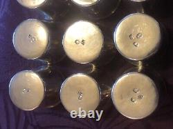 12 Antique and Rare Solid Silver Goblets with Rooster and Farmers General XVIII