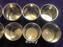 12 Antique and Rare Solid Silver Goblets with Rooster and Farmers General XVIII