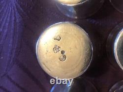 12 Antique and Rare Solid Silver Goblets with Rooster and Farmers General XVIII