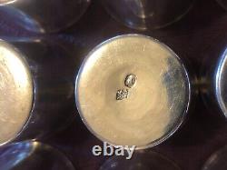 12 Antique and Rare Solid Silver Goblets with Rooster and Farmers General XVIII