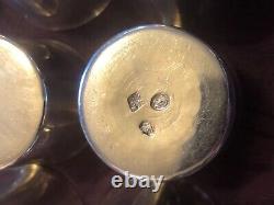 12 Antique and Rare Solid Silver Goblets with Rooster and Farmers General XVIII