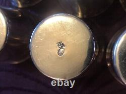 12 Antique and Rare Solid Silver Goblets with Rooster and Farmers General XVIII