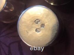 12 Antique and Rare Solid Silver Goblets with Rooster and Farmers General XVIII