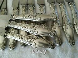 12 Old Art Nouveau Silver Massive Knives 1900 Silver Jugendstil Knives