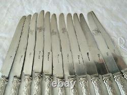 12 Old Art Nouveau Silver Massive Knives 1900 Silver Jugendstil Knives