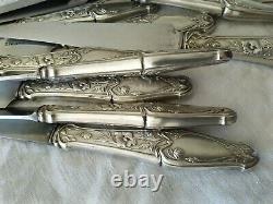 12 Old Art Nouveau Silver Massive Knives 1900 Silver Jugendstil Knives