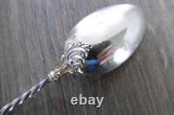 12 old small solid silver teaspoons Minerva