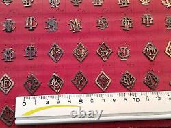 160 Solid Silver Monograms Ancient Letters Rare Collection Art Deco