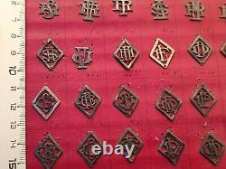 160 Solid Silver Monograms Ancient Letters Rare Collection Art Deco