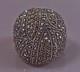 17g Large Antique Silver Ring Marcasites Domed Ring Solid Silver Size 56