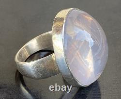 18g old silver ring, quartz ring, solid silver ring, antique jewelry T60