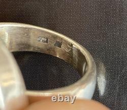 18g old silver ring, quartz ring, solid silver ring, antique jewelry T60