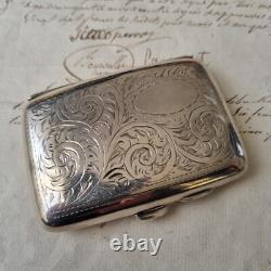 1900 Silver Cigarette Case Art Nouveau Silver Box Jugendstil England