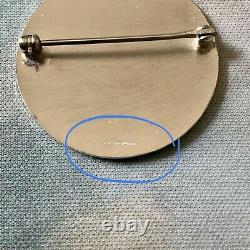 1920 Art Deco Beautiful Vintage Silver Monogram Solid Silver Brooch, Chiseling Engraving