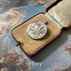 1920 Art Deco Beautiful Vintage Silver Monogram Solid Silver Brooch, Chiseling Engraving