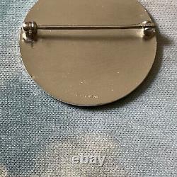 1920 Art Deco Beautiful Vintage Silver Monogram Solid Silver Brooch, Chiseling Engraving