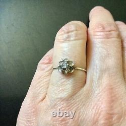 19th Aedo Ring Diamant, Argent / Antik Georgian Rose Cut Diamond Ring