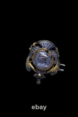 19th Century Antique Brooch Depicting the Eaglet, Son of Napoleon Silver