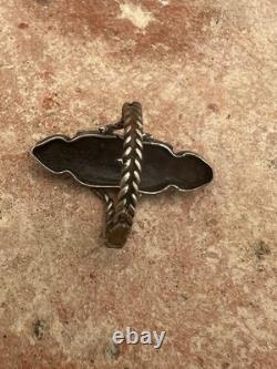 19th Century Ethnic Antique Marquise Ring Solid Silver Size 51.5 FR