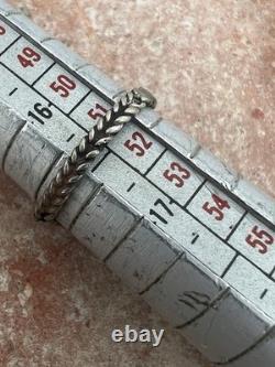 19th Century Ethnic Antique Marquise Ring Solid Silver Size 51.5 FR