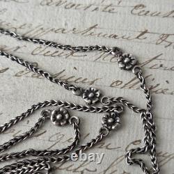 19th Century Silver Long Necklace 130 cm