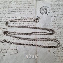 19th Century Silver Long Necklace 142 cm Beautiful Chain