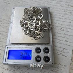 19th Century Silver Long Necklace 94 cm