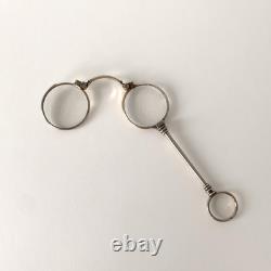 19th Century Silver-Plated Hand Mirror, Antique Lorgnon, Napoleon III