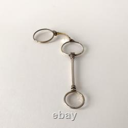 19th Century Silver-Plated Hand Mirror, Antique Lorgnon, Napoleon III