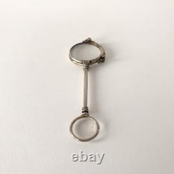 19th Century Silver-Plated Hand Mirror, Antique Lorgnon, Napoleon III