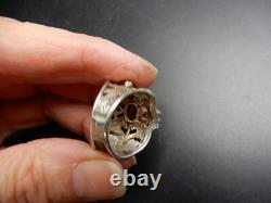 19th Century Vermeil Silver Ring Size 54 Beautiful Jewelry Stones Wear Antique Jewelry