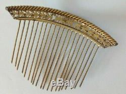 1 Old Tiara Empire Gilt Sterling Silver & Gold 1800 Pearl Tiara Comb