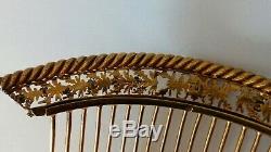 1 Old Tiara Empire Gilt Sterling Silver & Gold 1800 Pearl Tiara Comb