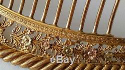 1 Old Tiara Empire Gilt Sterling Silver & Gold 1800 Pearl Tiara Comb