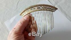 1 Old Tiara Empire Gilt Sterling Silver & Gold 1800 Pearl Tiara Comb
