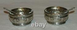 2 Antians Sallers With 2 Collections With Solid Silver Salt Ribbon Noud