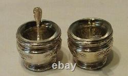 2 Antians Sallers With 2 Collections With Solid Silver Salt Ribbon Noud