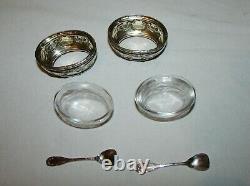 2 Antians Sallers With 2 Collections With Solid Silver Salt Ribbon Noud