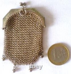 2 Antique Purse Coin Pouches, Same Model, in Solid Silver