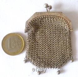 2 Antique Purse Coin Pouches, Same Model, in Solid Silver