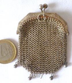 2 Antique Purse Coin Pouches, Same Model, in Solid Silver